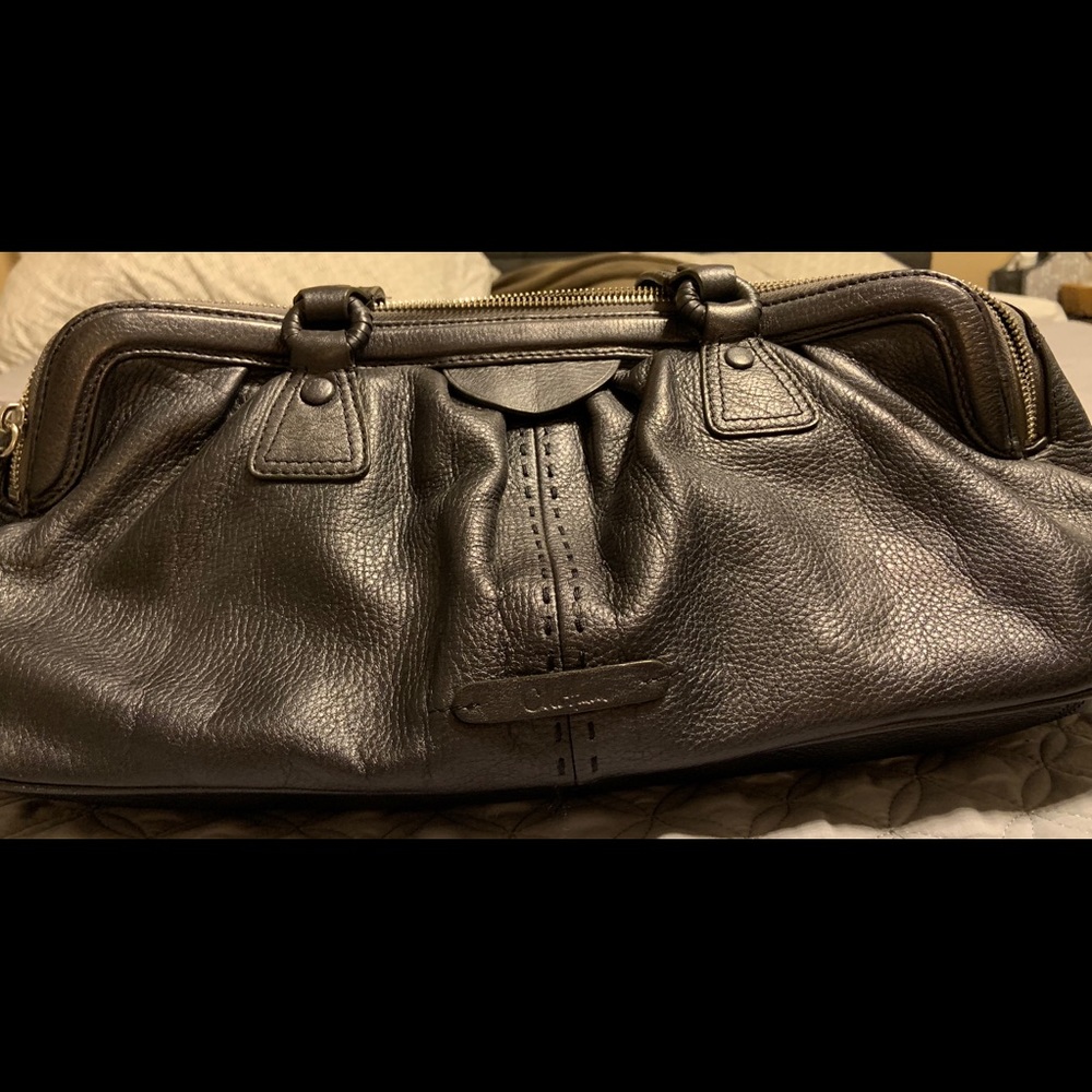 Cole Haan Metallic Pewter leather purse